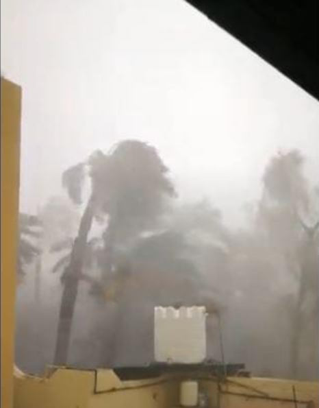 بالفيديو ..  عواصف مطرية شديدة تضرب سلطنة عمان وجنوب السعودية