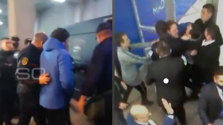 بالفيديو ..  نجم برشلونة السابق يتورط بشجار في منتصف مباراة