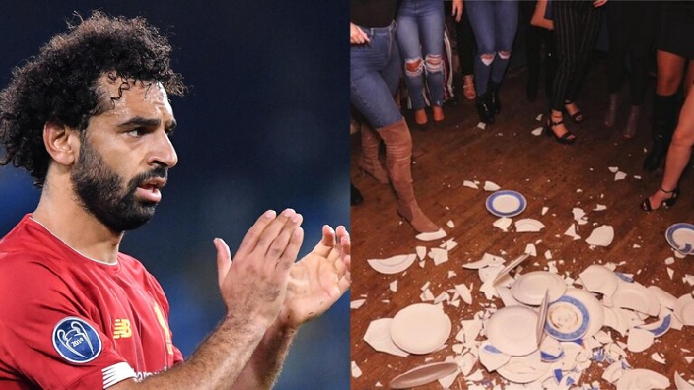 مطعم يوناني يحطم 2000 طبق بسبب محمد صلاح