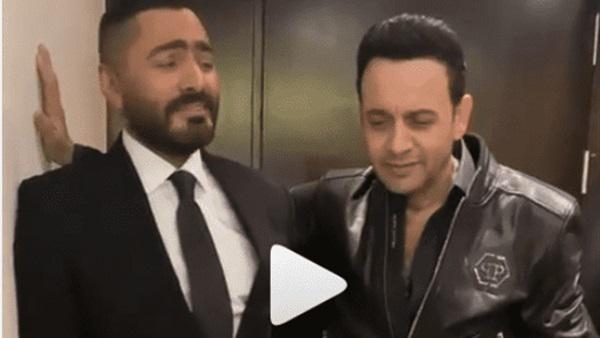 دوخني وراه في حفلاته زمان ..  تامر حسنى يغنى بصوت مصطفى قمر ..  فيديو