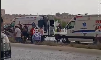 بالفيديو ..  4 إصابات بحادث تدهور مركبة على طريق إربد - عمان