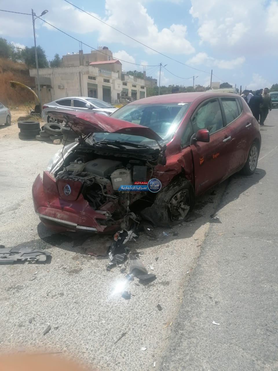 حادث تصادم بين (3) مركبات على طريق كفر أسد - اربد ..  صور 