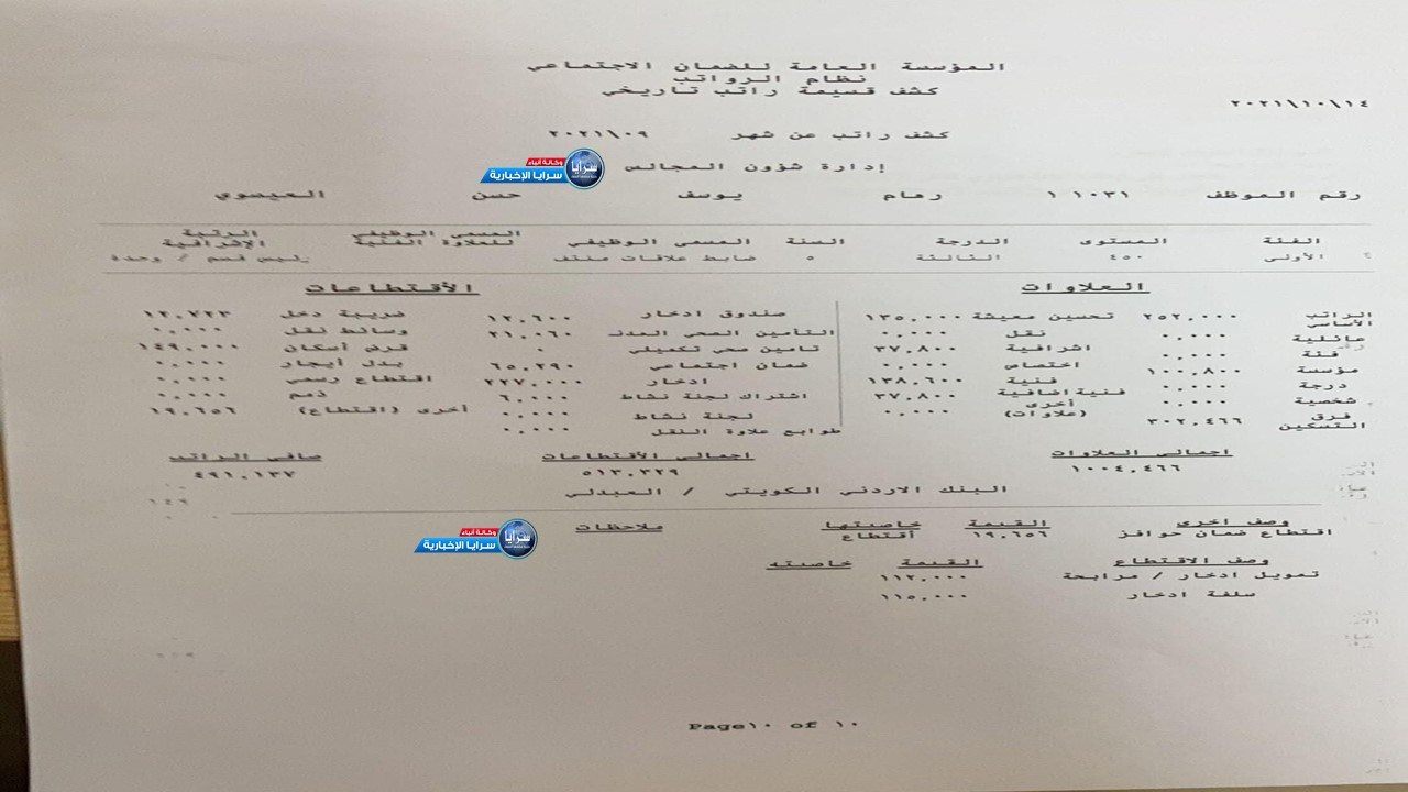 "سرايا" تنشر وثيقة تؤكد أن راتب "إبنة رئيس الديوان الملكي" رهام العيسوي 491 و ليس 3000 دينار