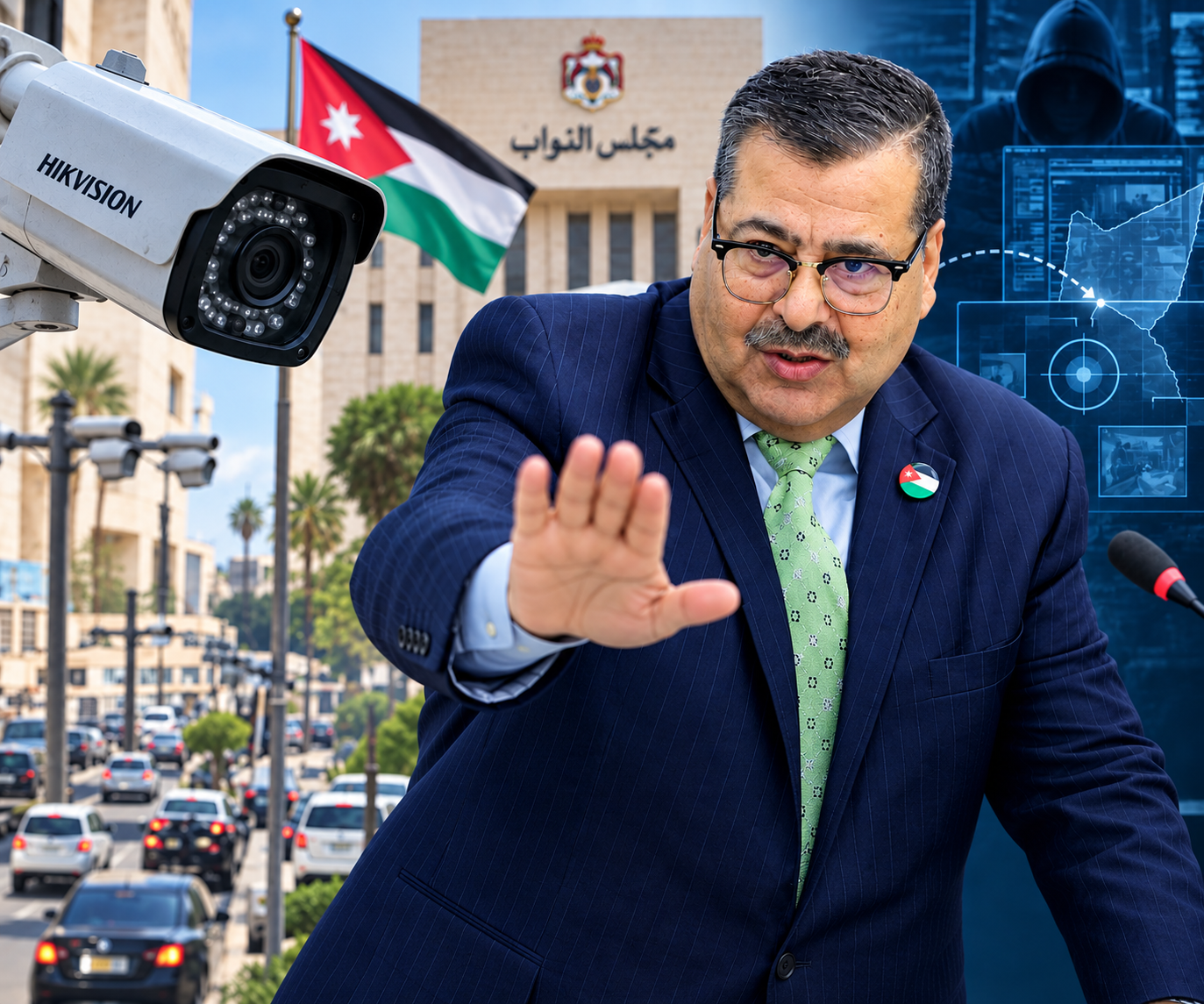 النائب الحنيطي يفتح ملف كاميرات المراقبة الحكومية: لماذا Hikvision؟ وما علاقة "إسرائيل بأمن بيانات الأردنيين ؟ 