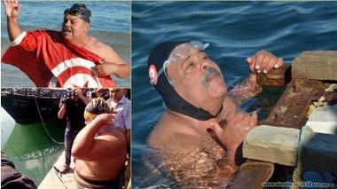 سباح تونسي يدخل العالمية بسحب سفينة تزن 22 طناً
