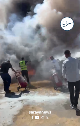بالفيديو ..  حريق في مصنع كرتون في منطقة القسطل  