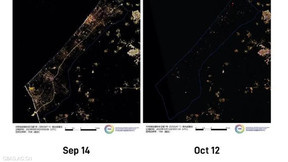 صورتان من الفضاء تظهران غرق غزة بالظلام