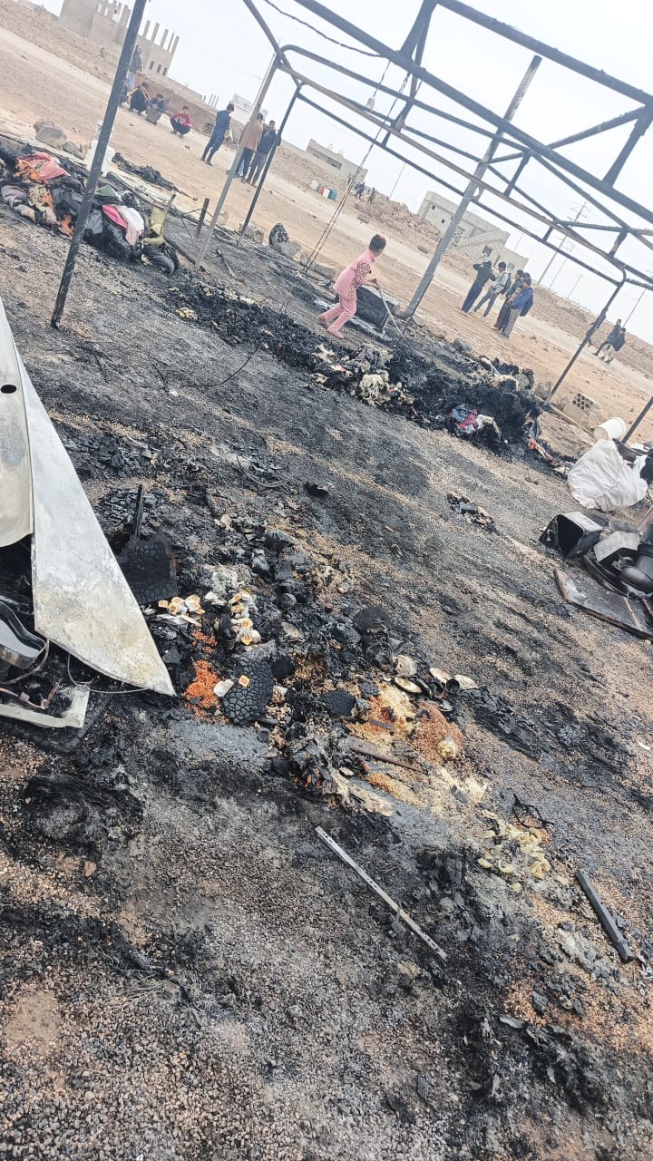 بعد نشر سرايا  .. التنمية الاجتماعية تتدخل فورًا لمساعدة أسرة متضررة من حريق خيمتها في البادية الشمالية