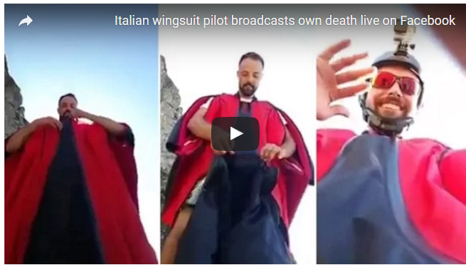 مغامر إيطالي يبث لحظة موته عبر فيسبوك