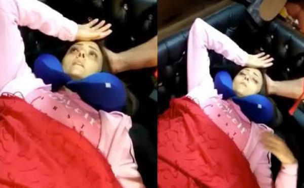 بشرى تسقط في موقع تصوير مسلسلها