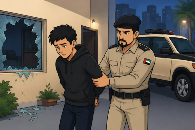 الامارات .. كاميرات المراقبة تكشف سارق منزل بعد الاستيلاء على مقتنياته