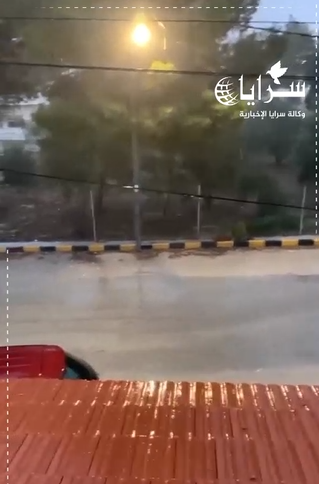 بالفيديو ..  أمطار غزيرة في المزار الجنوبي بالكرك