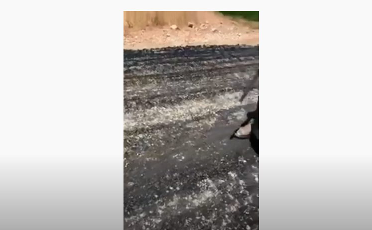 فيديو صادم يظهر قيام مقاول بوضع الزفته على ارض ترابيه دون اساسات