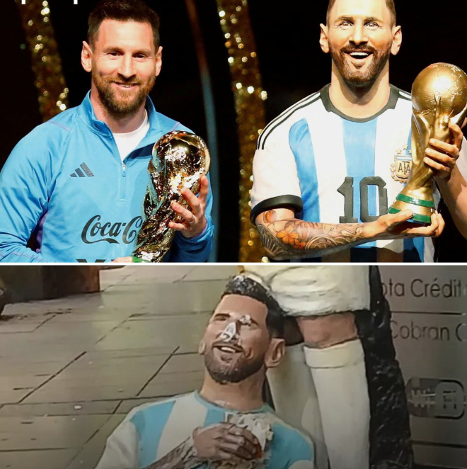 تخريب تمثال "الأسطورة ميسي" في الأرجنتين