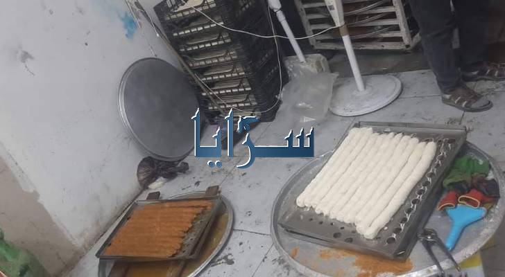 الغذاء والدواء تغلق مشغل حلويات مخالف بالمفرق  ..  صور 