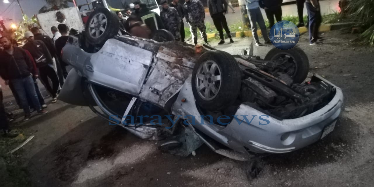 بالصور : وفاة شخص وأصابة (4)  أخرين بحادث تدهور مركبة في اربد