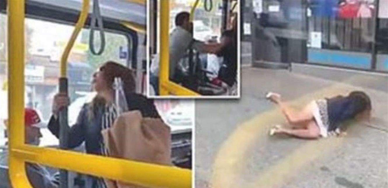 فيديو يثير الجدل ..  شاب يعتدي على امرأة ويدفعها خارج الحافلة!