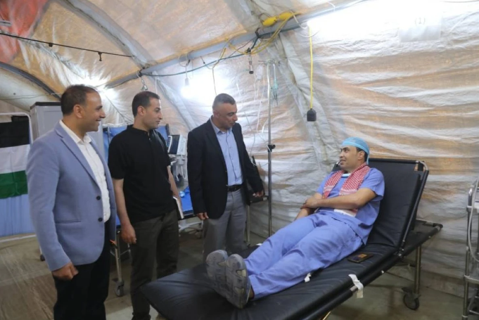  المستشفى الميداني الأردني جنوب غزة/6 ينظم حملة للتبرع بالدم
