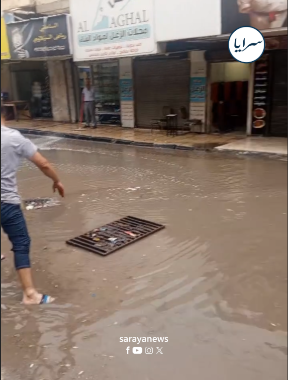 بالفيديو  ..  أول شتوة في أيلول تكشف عيوب البنية التحتية في إربد