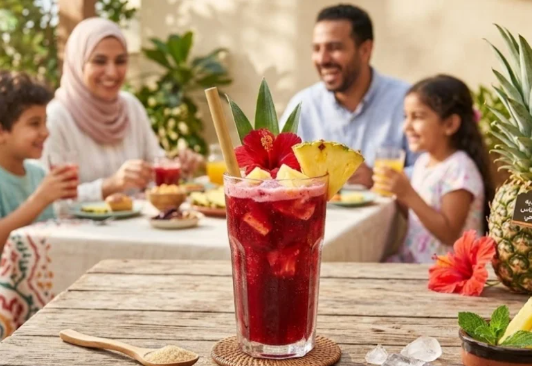 عصير الكركديه بالأناناس: وصفة سريعة وصحية لجميع أفراد العائلة