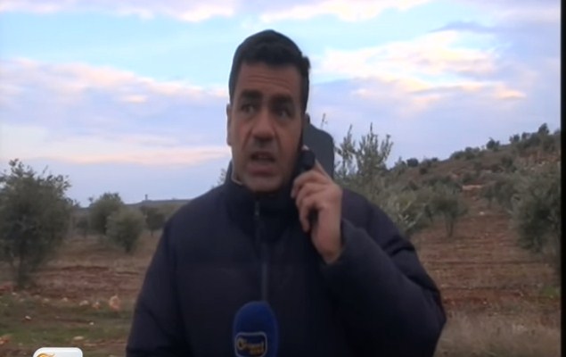 بالفيديو  ..  لحظة سقوط صاروخ بجانب مراسل قناة اورينت في سوريا