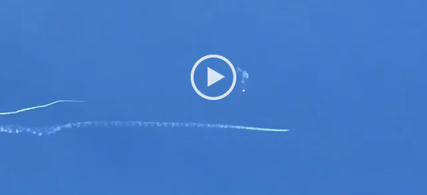  فيديو جديد للحظة إسقاط المنطاد الصيني بعد استهدافه بصاروخ من طائرة حربية أمريكية