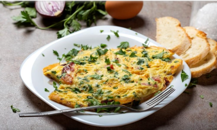 طريقة عمل العجة بالبقدونس والبصل