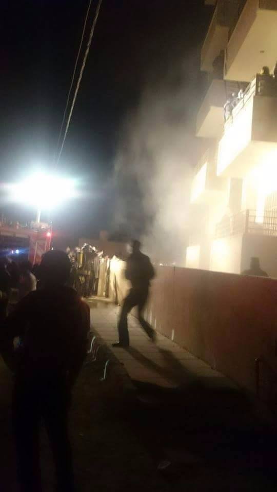 بالصور :حريق يلتهم عمارة سكنية في مادبا  .. وانباء عن اصابات 