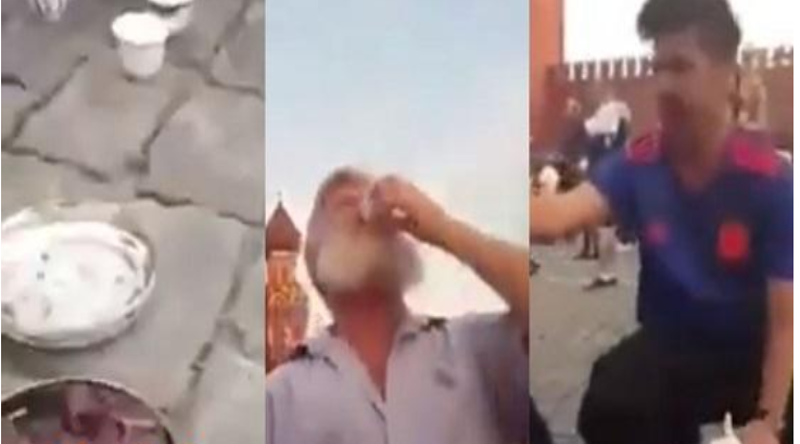 بالفيديو ..  رد فعل أحد مشجعي كأس العالم بروسيا بعد تذوق القهوة العربية