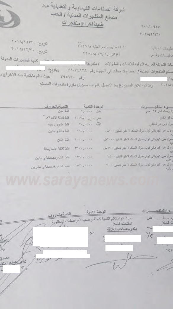 عاجل  ..  سرايا تكشف عن مصدر المتفجرات  ..  مصنع اردني في الحسا صنعها وخبراء اتراك نفذوا التفجير