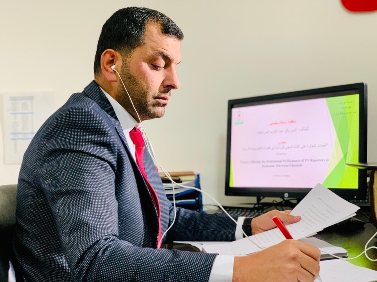 الماجستير للزميل " انس الحراحشة " في الاعلام
