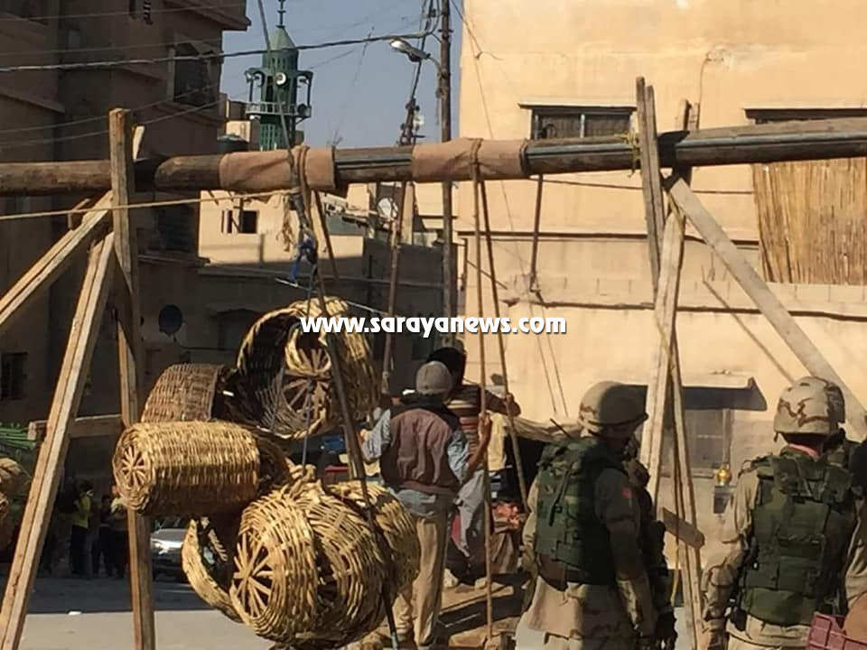 بالصور : تواجد امني وإغلاق شوارع عوجان لتصوير فيلم امريكي يسرد تفاصيل احتلال العراق 