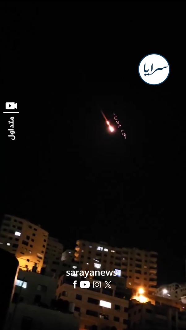 شاهد صاروخ إنشطاري إيراني باتجاه تل ابيب  ..  فيديو 