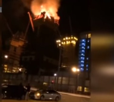 بالفيديو  ..  النيران تلتهم "أبو ظبي بلازا" في أستانا