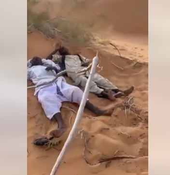 بالفيديو  ..  في اللحظات الأخيرة من حياتهما ..  إنقاذ سودانيين تاها في الصحراء السعودية لثلاثة أيام