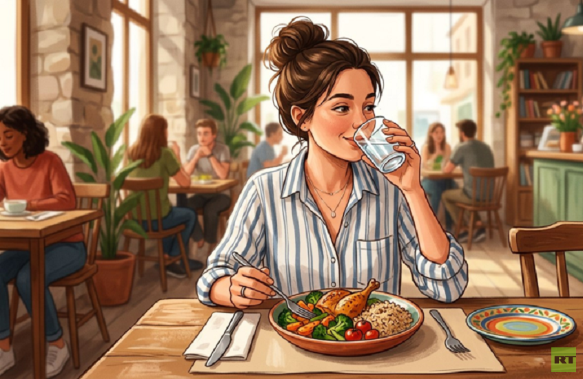 هل يضر شرب الماء أثناء الطعام بعملية الهضم؟
