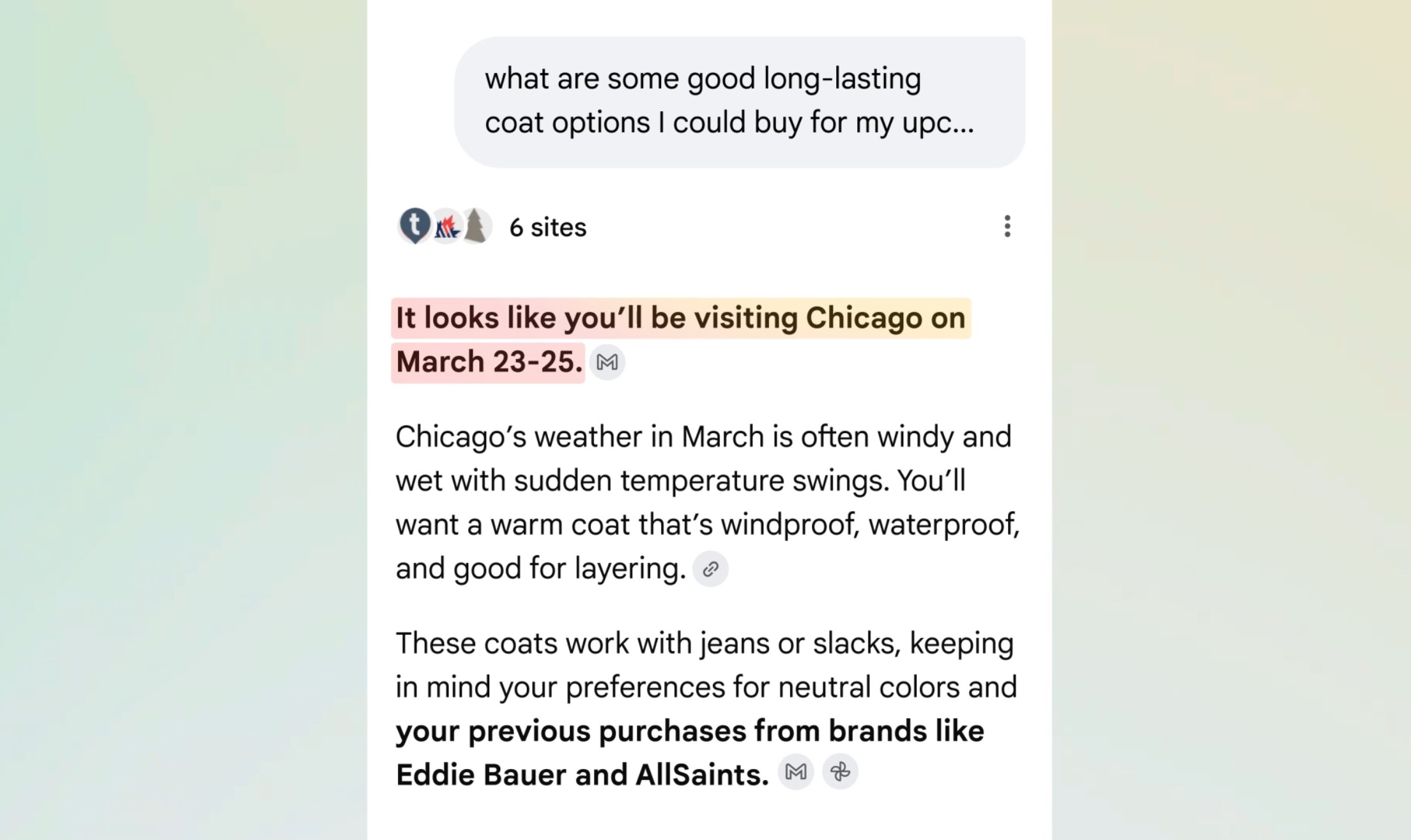 وضع الذكاء الاصطناعي في Google Search يمكنه استخدام Gmail وPhotos للتعرف عليك