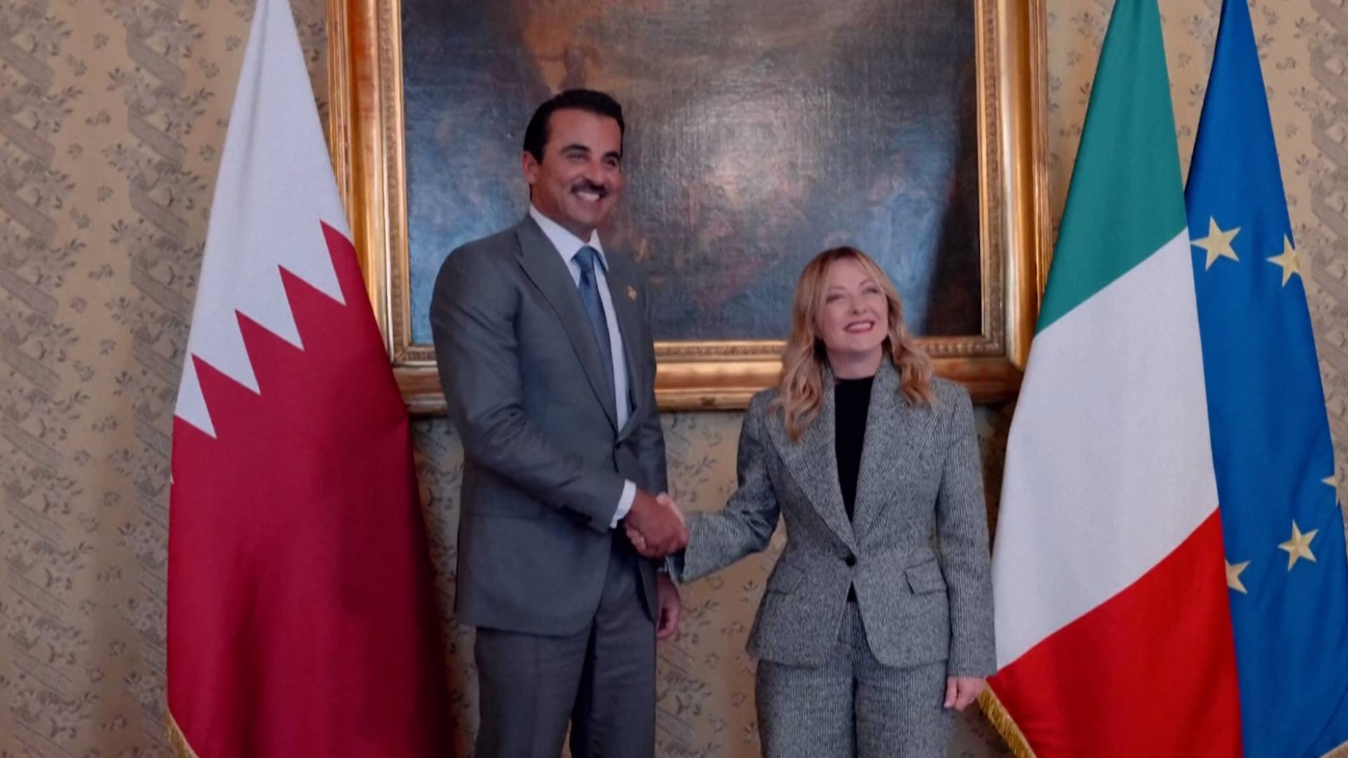 أمير قطر وميلوني يستعرضان العلاقات الاستراتيجية قبيل افتتاح الأولمبياد الشتوي