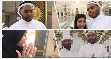 بالفيديو والصور ..  مطرب الراب الأمريكى كيفين جيتس يشعل مواقع التواصل الاجتماعى بعد أداء فريضة الحج ..  يبكى وهو يقبل الحجر الأسود