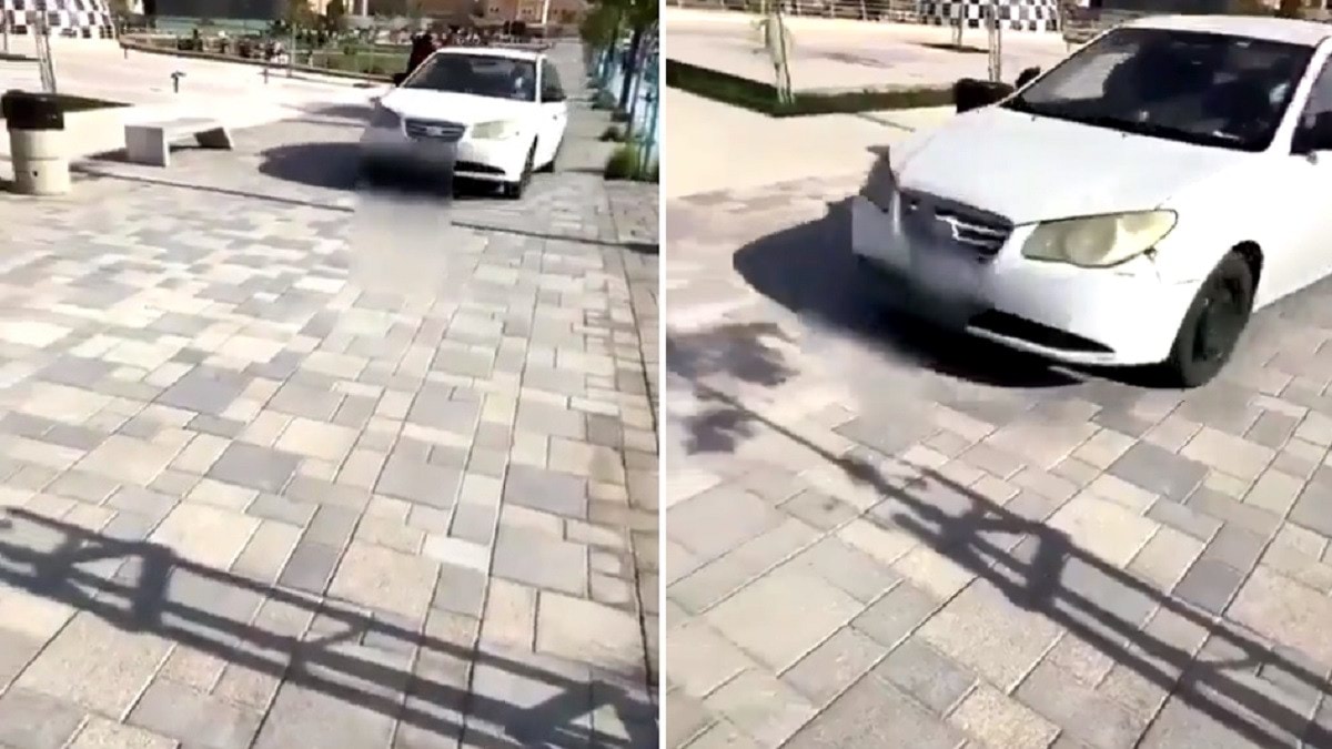 السعودية ..  توقيف باكستاني قاد مركبته داخل حديقة عامة  ..  فيديو
