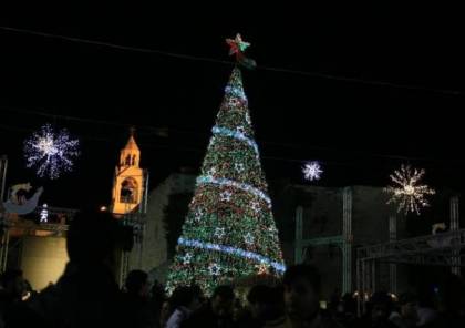 فلسطين : بيت ساحور تحتفل بإضاءة شجرة الميلاد