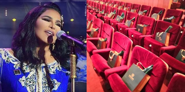 بالفيديو و الصور  ..   ..  هدية صادمة للسعودين من "أحلام"  وضعتها على مقاعد الحضور في أوّل حفلٍ لها بالمملكة!!