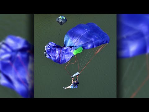 قطات مروعة لحظة سقوط شابين بمظلة لا تعمل