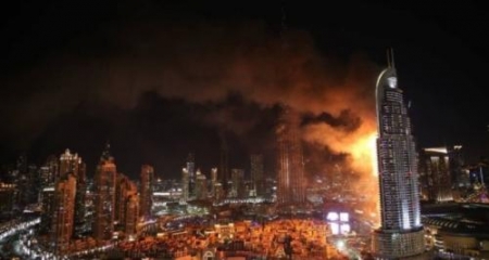 إخماد حريق اندلع في ناطحة سحاب بدبي