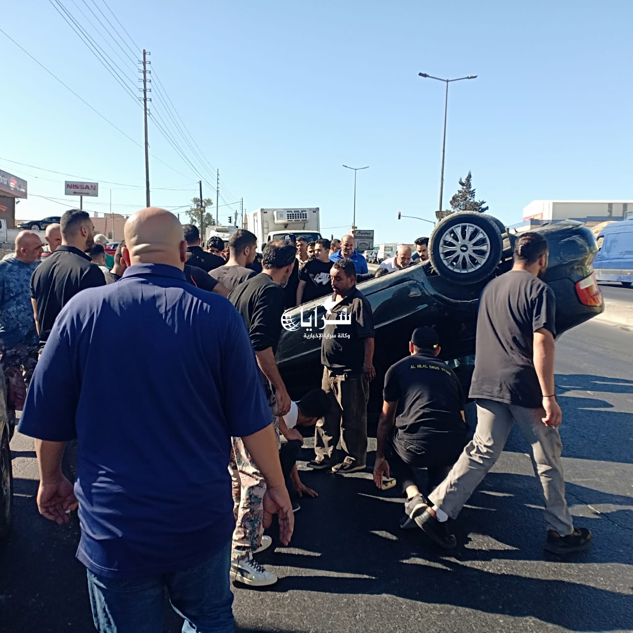 حادث سير بين مركبتين في منطقة ماركا