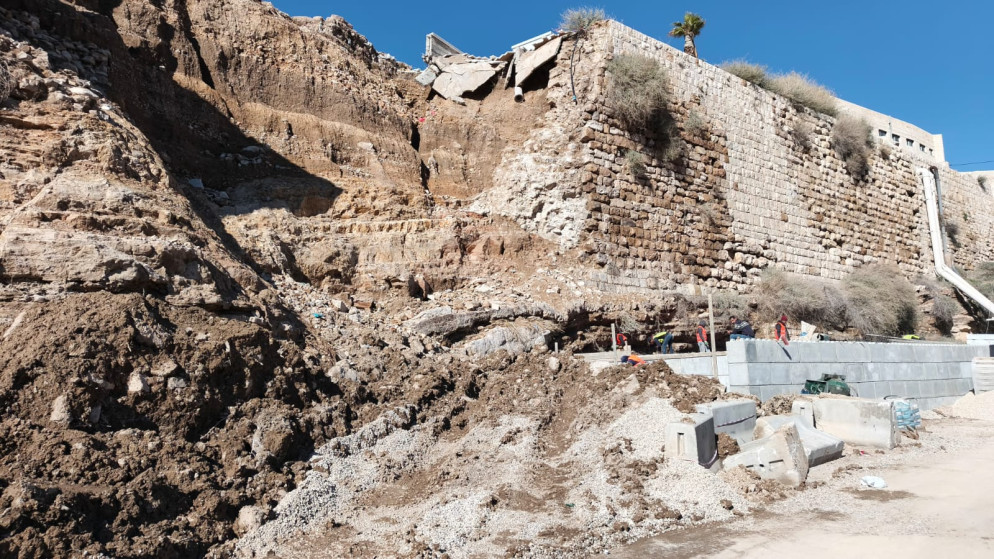 الكرك ..  المباشرة بأعمال حماية جدار البركة الأثري بعد تضرره جراء المنخفض الجوي