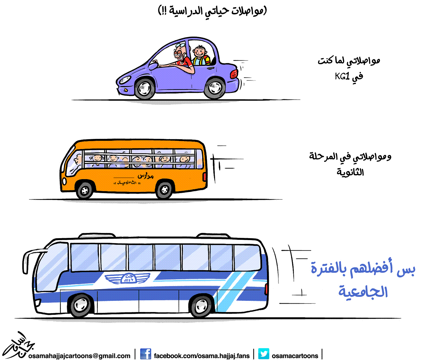 كاريكاتير   ..  رحلة جت  ..  والتحصيل العلمي