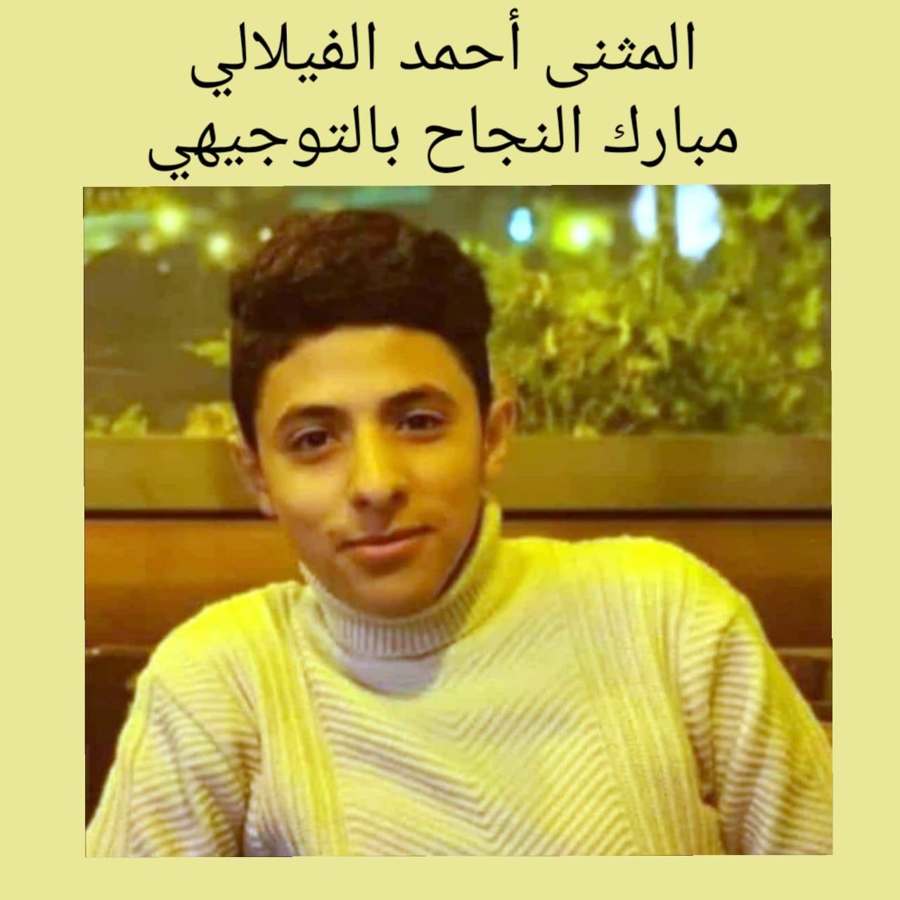 المثنى أحمد الفيلالي مبارك النجاح بالتوجيهي