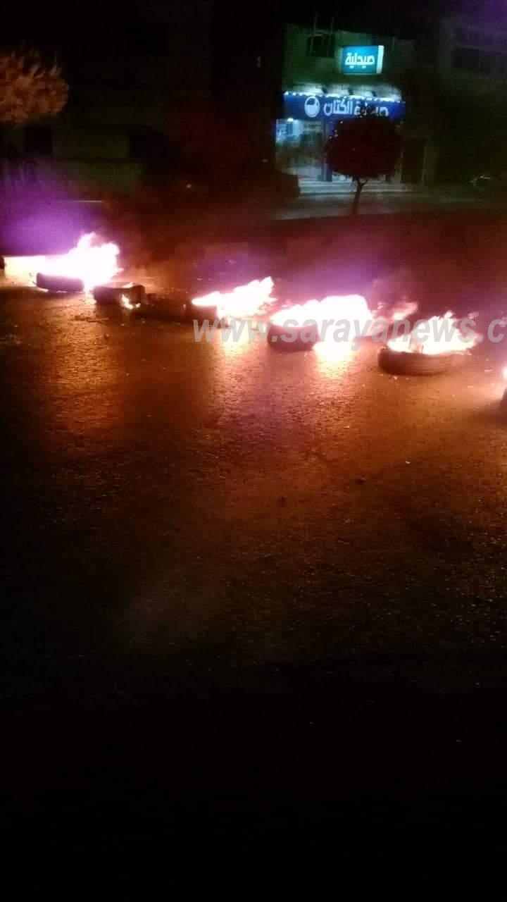 بالصور .. اربد  .. أعمال شغب في منطقة البارحة احتجاجاً على انقطاع المياه