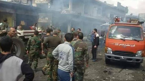 42 قتيلاً بتفجيرات انتحارية استهدفت الاستخبارات العسكرية للنظام في حمص ومقتل رئيس فرع الامن العسكري